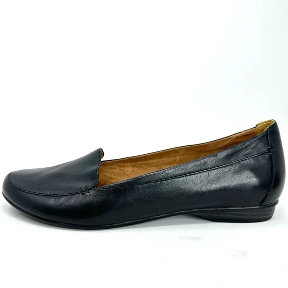 Naturalizer Women's Saban Black Leather Slip On Flats Loafers - Picture 10 of 15